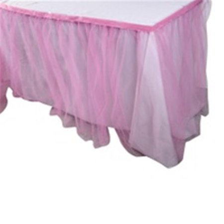 GIFTBASKET Tulle Table Skirt Pink GI1487690